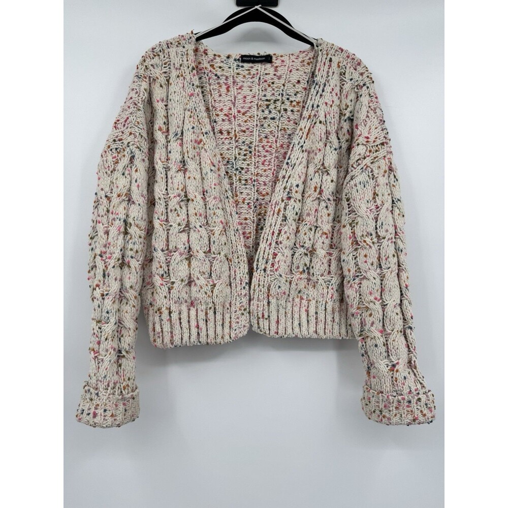 Moon & Madison Anthropologie Chunky Knit Open Cardigan Cozy Sweater Womens Sz S